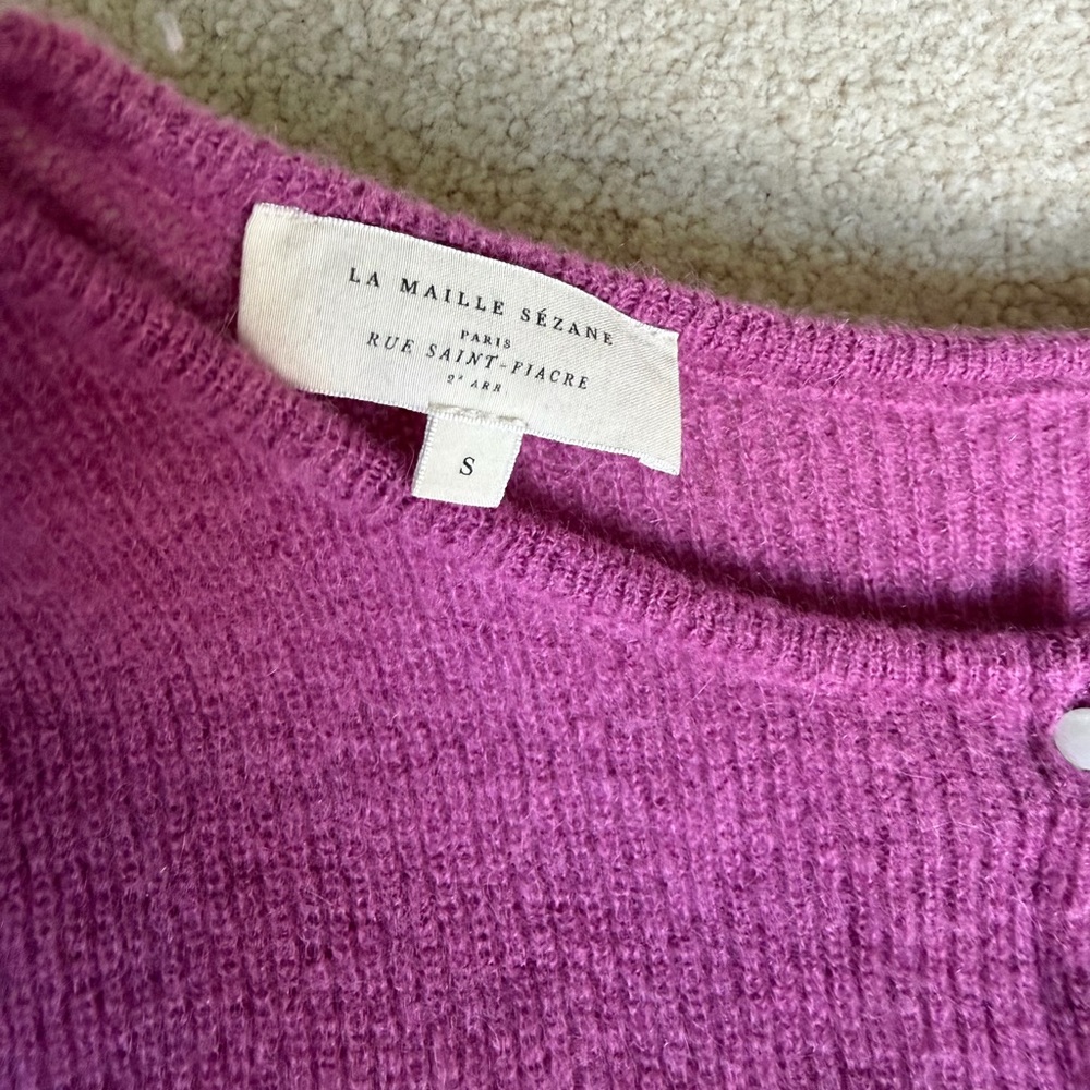 Sezane orchid Gaspard cardigan - Picture 3 of 9